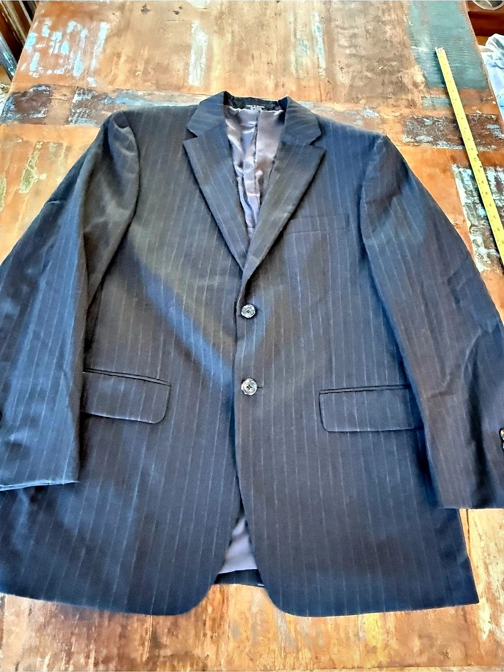 JNY Men's Pinstripe Wool Suit Size Medium